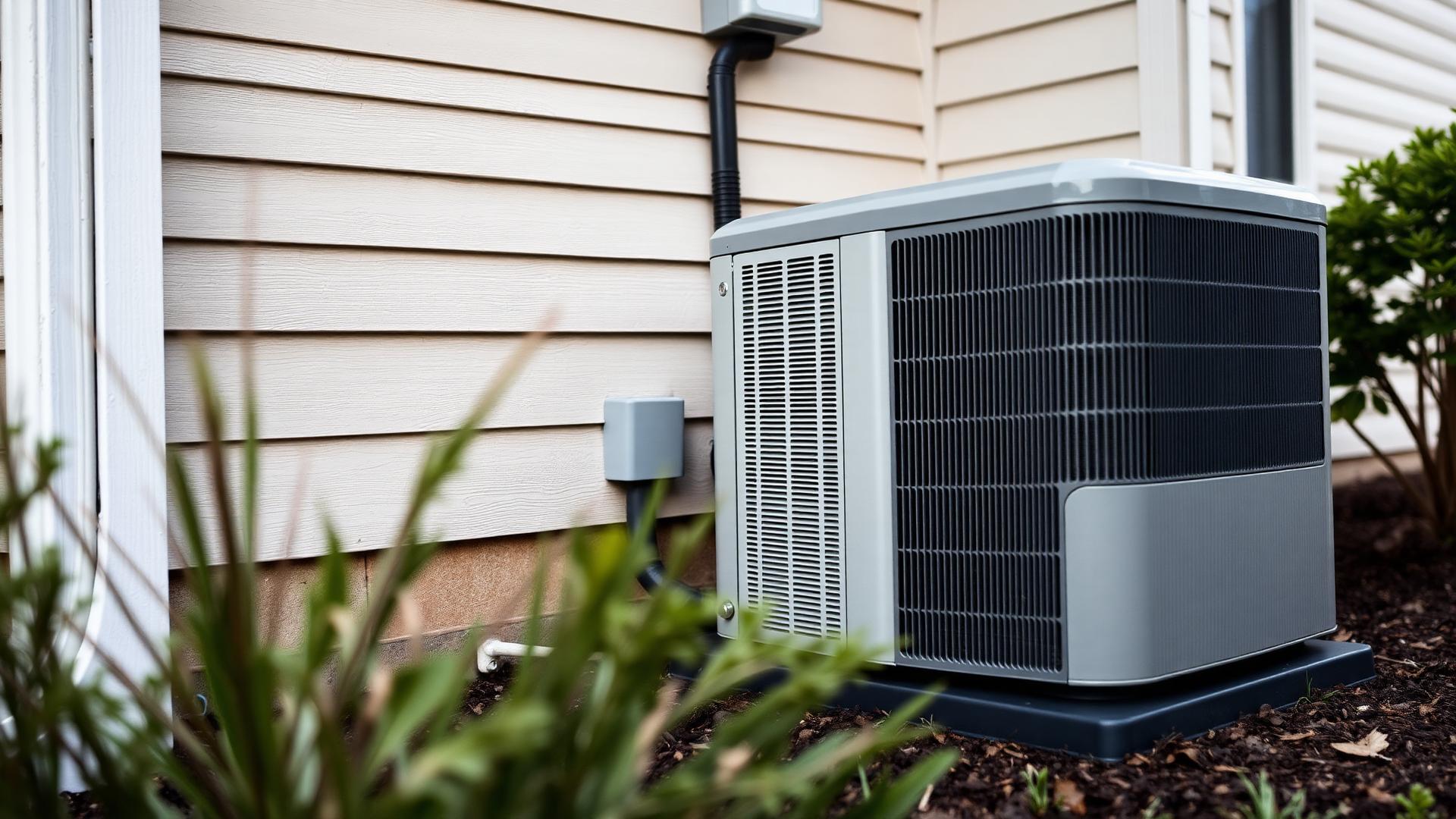 Residential air conditioning condenser installed by Bear Mechanical